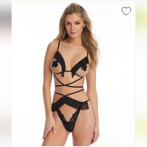Fringe Open bodysuit